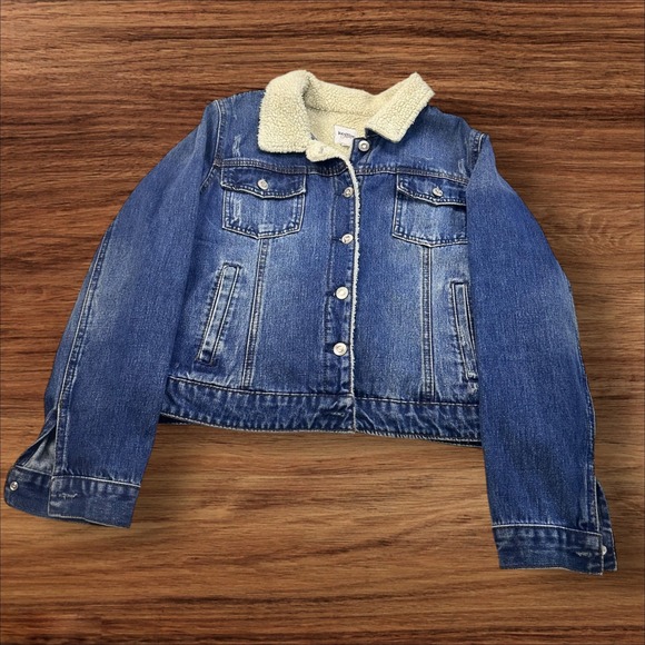 Kensie Denim Jacket Sherpa Collar Jean Jacket Button‎ Front Blue Large - Picture 1 of 7